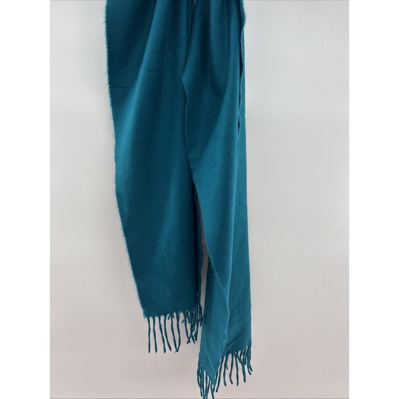 100% CASHMERE SCARF Made in England SOLID Teal SUPER SOFT UNISEX SOFT - Picture 3 of 6